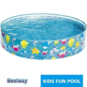 Bestway Inflatable Fill-N-Fun Kids Paddling Swimming Pool Water Fun Blue,48"x10" - Picture 1 of 3