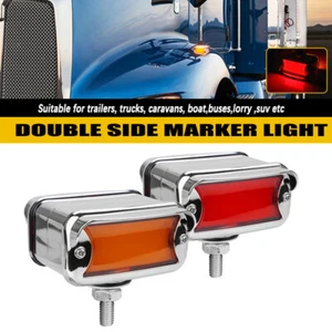 LED Dual Face Truck Fender Pedestal Side Marker Light Turn Signal Amber 4wires - Picture 1 of 9