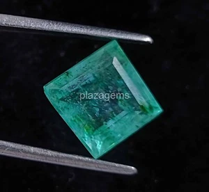 Piedra preciosa suelta corte esmeralda verde natural de Zambia certificada 7,00 quilates 4SUH - Imagen 1 de 7