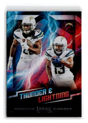 2018 Panini Playoff - #6 - Keenan Allen / Melvin Gordon Thunder & Lightning - Image 1 of 2