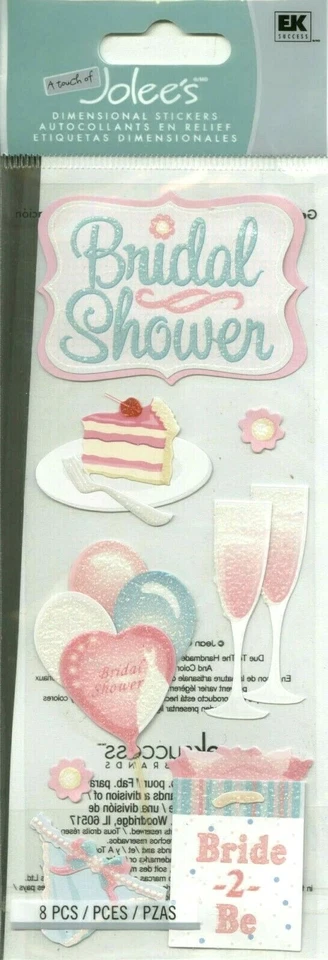 Lencería de ducha nupcial pastel champán regalos novia Jolee's pegatinas Foto 1 de 1