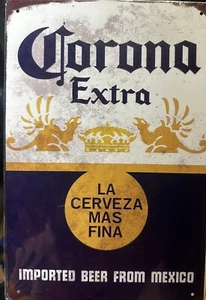 Corona Extra La Cervesa Mas Fina Metal Sign 9x12 - Imagen 1 de 1