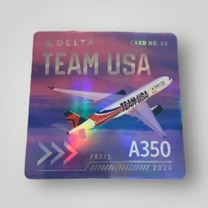 Delta Air Lines Team USA Paris Olympic Edition Trading Cards 2024 A350 No. 63 - Picture 1 of 8