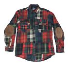 Polo Ralph Lauren Patchwork Shirt Size Med Button Up Suede Elbow Patch - “Read”