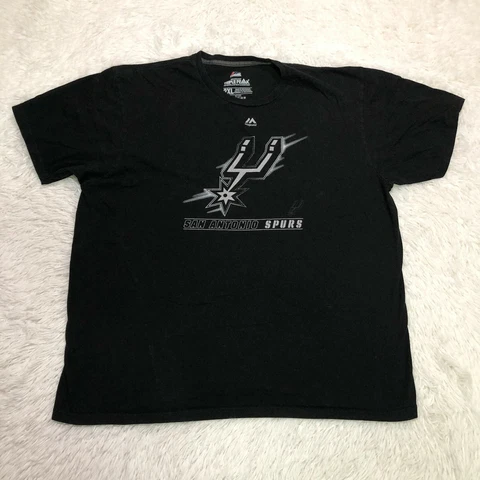 Majestic San Antonio Spurs T Shirt Mens 2XL XXL Black Cover