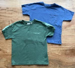 Zara Short Sleeve Shirts (Set of 2) Size 4-5 EUC Blue & Green Classic! - Picture 1 of 7