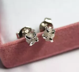 1.25ct Natürlich Weiß/Grau Grobem Diamant Ohrringe,Roh Diamant,925 Silber - Bild 1 von 7