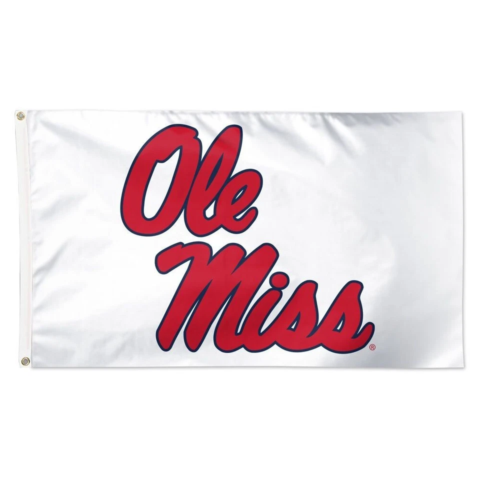 Bandera/bandera blanca de la universidad NCAA de 3x5 pies para fanáticos de Ole Miss Rebels Foto 1 de 1