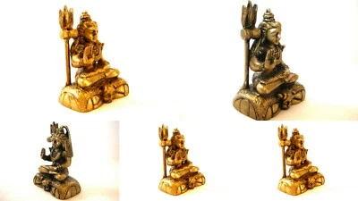 2 WHOLESALE LOT HANDMADE BRASS SHIVA  STATUE YOGA ALTARMADE IN INDIA: 3" tall  - Image 1 of 3