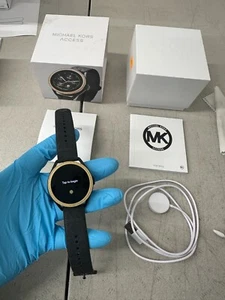 Michael Kors Access Gen 5E MKGO 2-Tone Logo Rubber Smartwatch DW11M1 MKT5118V - Picture 1 of 14