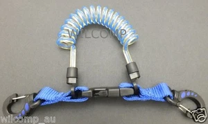 WILCOMP Scuba Diving Spring Coil Lanyard with Clips WIL-LE-02TBl - Picture 1 of 4