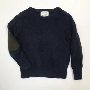 Crewcuts Toddler Boys Elbow Patch Crewneck Solid Sweater Sz 2T Navy Blue - Picture 1 of 1