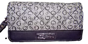 Portafoglio busta originale Guess ""Oak Park"" con polso nero multi - Foto 1 di 3