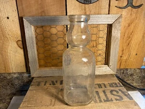 Vintage Square Glass Cream Top Milk Bottle - Picture 1 of 7