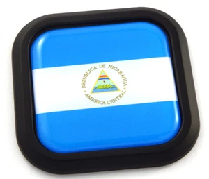 Nicaragua Flag Square Black rim Emblem Car 3D Decal Badge Hood Bumper sticker 2" - Bild 1 von 7