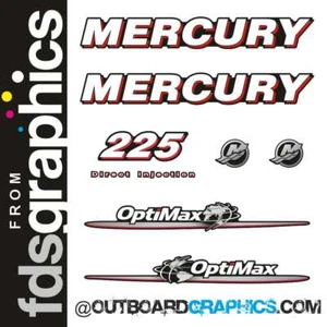 Kit de calcomanías/pegatinas fueraborda Mercury 225 hp OptiMax - Imagen 1 de 2