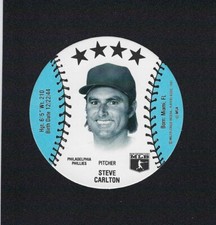 1981 MSA Mini Blank Back Discs STEVE CARLTON Philadelphia Phillies MINT