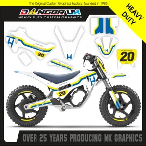 HUSQVARNA HUSKY EE2 GRAPHICS DECALS STICKERS KIDS ELECTRIC BIKE ADD NAME NUMBER - Picture 1 of 1