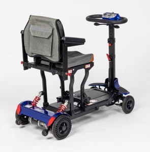 Genie Lightweight Transit-Friendly Folding Mobility Scooter (Blue) - Picture 1 of 18