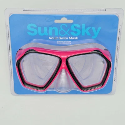 Máscara de natación para adultos - Gafas irrompibles de visión ancha rosa mujeres damas piscina snorkel Foto 1 de 4