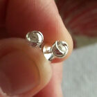 Sterling Silver TINY 5mm Bright Knot Stud Earrings!