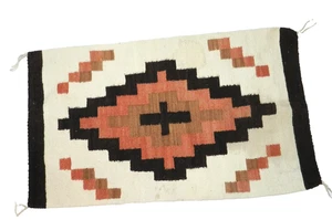 Alfombra Navajo vintage anudada a mano, 45X26 pulgadas - Imagen 1 de 5