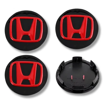 Buje de tapa central de rueda de aleación Honda x4 69 mm negro rojo para piloto tipo R S Insight Foto 1 de 4