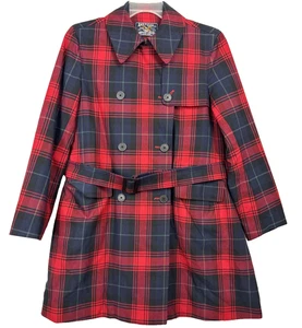 Trench coat doppiopetto American Living tg media rosso a quadri nuovo con etichetta cotone autunno - Foto 1 di 20