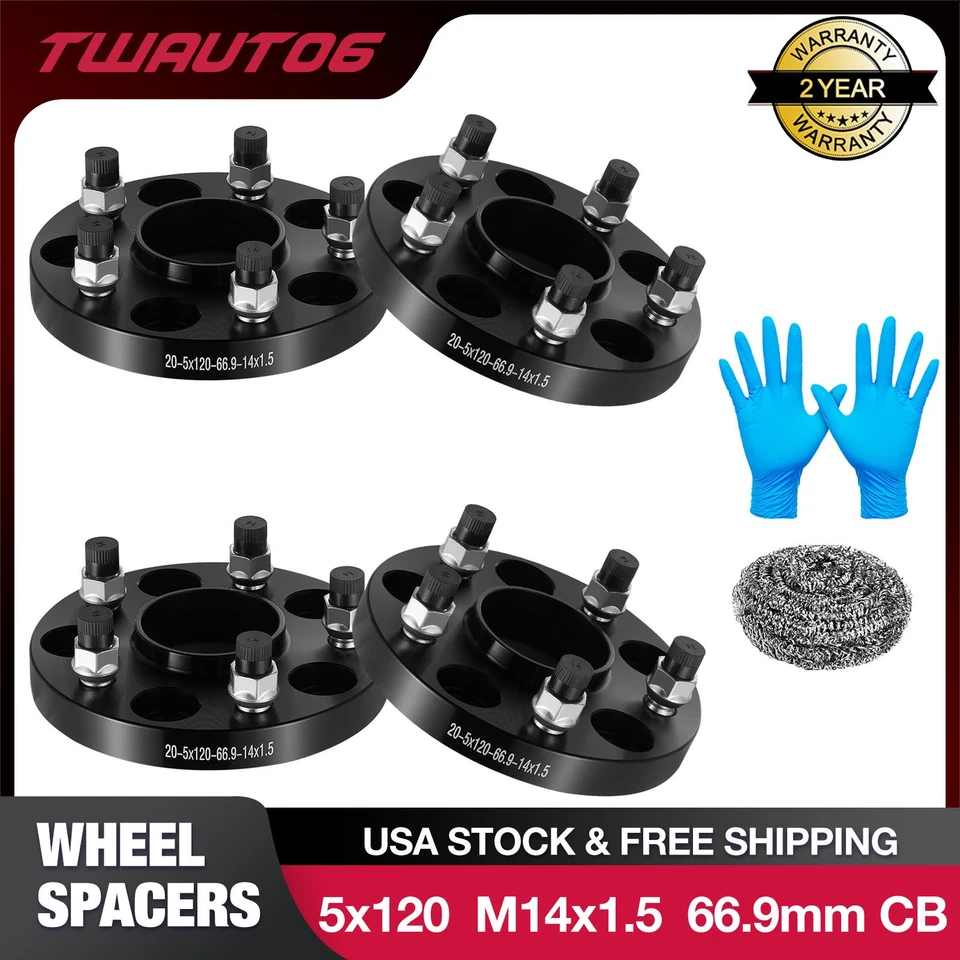 (4) 20mm 5x120 HubCentric Wheel Spacers 14x1.5 For 2010-2017 Chevrolet Equinox Foto 1 de 4