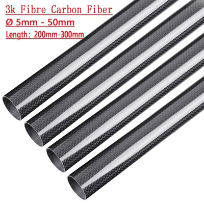 Gloss 3k Fibre Carbon Fiber Tube Sizes Od From 5mm 6mm 7mm 8mm 9mm 10mm - 50mm - Image 1 of 4