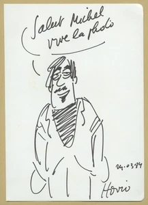Hoviv (1929-2005) - Dessin original dédicacé sur une page de livre d'or - 1984 - Picture 1 of 1