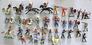 Vintage Britains Plastic COWBOYS & INDIANS (Most Made In Hong Kong) - Picture 1 of 21