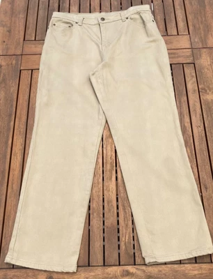New STYLE & CO PETITE tan khaki denim jean 5 pocket pant 12P stretch casual - Image 1 of 4