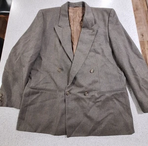 Canali Milano Brown Wool Blazer Jacket Check Measurements Mens chest SZ 44 - Picture 1 of 12
