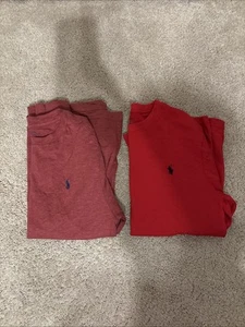 POLO Ralph Lauren Boys Red Long Sleeve Shirt Bundle Size L (14-16) - Picture 1 of 5