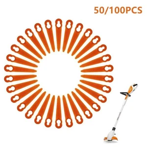 100*Ersatz Kunststoff Messer Klingen für STIHL Polycut 2-2 3-2 Akku Rasentrimmer - Bild 1 von 12