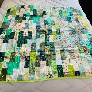 We Love Because He First Loved Us Multicolor Patchwork Quilt Blanket 51x53 In - Picture 1 of 11