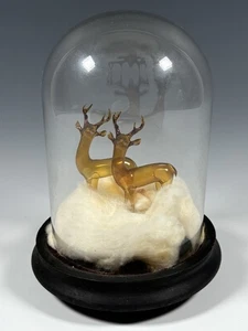 Vintage Bimini Glas mundgeblasen Hirsch Hirschböcke Volkskunst  - Bild 1 von 8