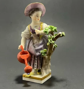 Figura de porcelana Meissen de un niño jardinero - Antiguo siglo XIX G4 de Acier - Imagen 1 de 9