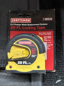 Rare Sears Craftsman USA Nos Yellow 20’ Lock Tape Measure 39532 EZ Change Blade - Picture 1 of 9
