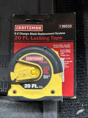 Rare Sears Craftsman USA Nos Yellow 20’ Lock Tape Measure 39532 EZ Change Blade - Image 1 of 4