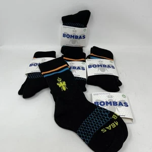 Bombas Youth Kids Bee Better Black Crew Calf Socks 5 PAIRS Size XS Shoe Size 1-4 - Picture 1 of 3