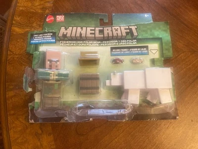 Mattel Minecraft Fisherman & Polar Bear Figure Toy Collectible Set 👋READ!!! - Image 1 of 4
