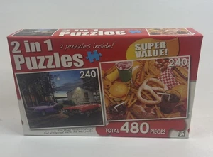 2 in 1 Puzzle - 480 Teile - Barrakuda See und leckeres Fast Food🌭 - Bild 1 von 4