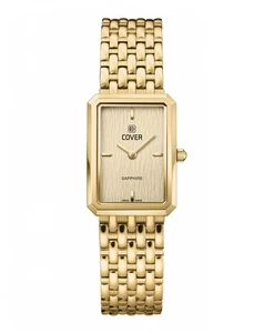 COVER CO222.06 Noble Square Champagne Gold Damenuhr mit Edelstahlband Saphirglas - Picture 1 of 1