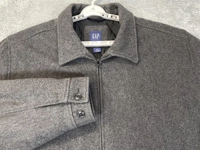 Vintage Gap Jacket Mens 3XL Gray Wool Blend Full Zip Quilted Lined Pockets 00s - Image 1 of 4
