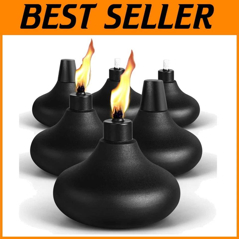 Outdoor Citronella Torches - 6 Pack Metal Table Torches - Image 1 of 4