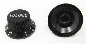 2-pack Black Plastic Stratocaster(tm)-Style Electric Guitar Volume Knobs! - Picture 1 of 4
