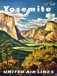 Vintage Travel POSTER.YOSEMITE.Landscape Art Decoration.Interior design.434 - Picture 1 of 1