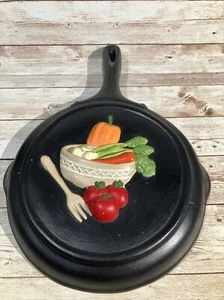 Sartén de cerámica pintada a mano 1975 para colgar frutas y verduras - Imagen 1 de 9